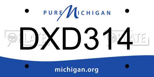 DXD314 Michigan License Plate