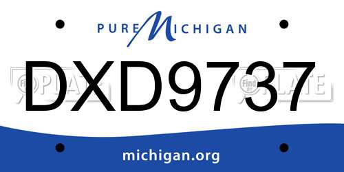 DXD9737 Michigan License Plate
