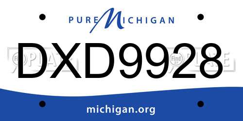DXD9928 Michigan License Plate