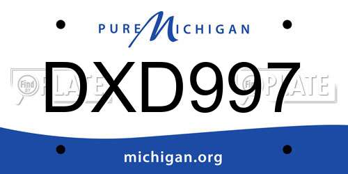 DXD997 Michigan License Plate