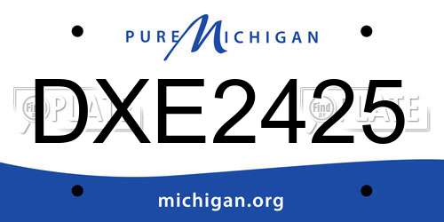 DXE2425 Michigan License Plate