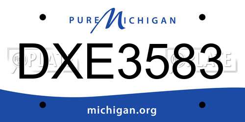 DXE3583 Michigan License Plate