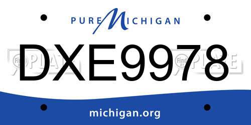 DXE9978 Michigan License Plate