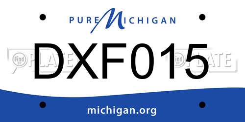 DXF015 Michigan License Plate