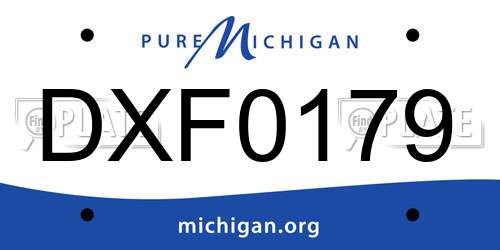 DXF0179 Michigan License Plate