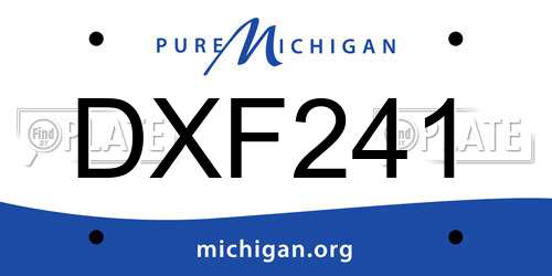 DXF241 Michigan License Plate