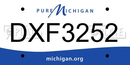 DXF3252 Michigan License Plate