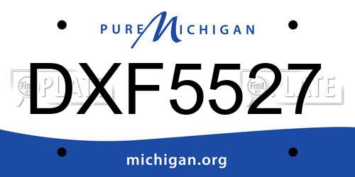 DXF5527 Michigan License Plate