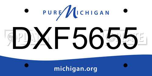 DXF5655 Michigan License Plate