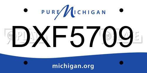 DXF5709 Michigan License Plate