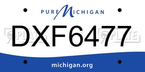 DXF6477 Michigan License Plate
