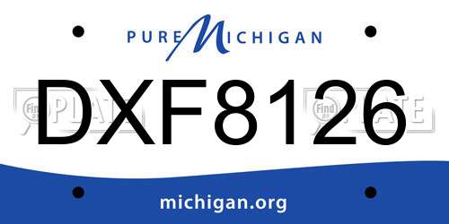 DXF8126 Michigan License Plate