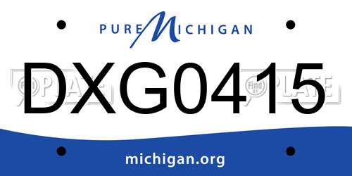 DXG0415 Michigan License Plate