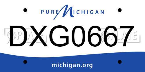 DXG0667 Michigan License Plate