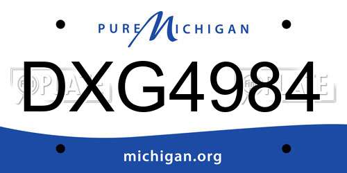 DXG4984 Michigan License Plate