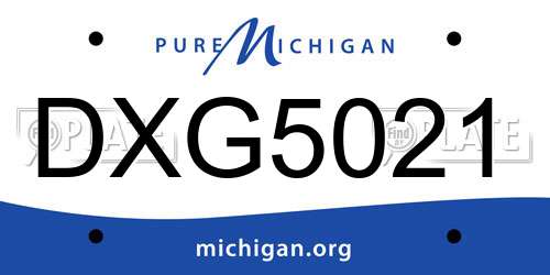 DXG5021 Michigan License Plate