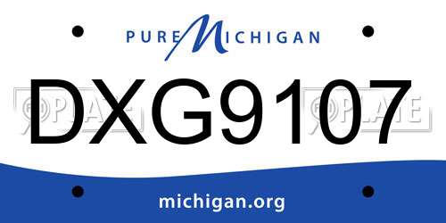 DXG9107 Michigan License Plate