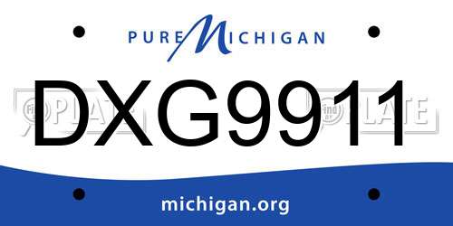 DXG9911 Michigan License Plate