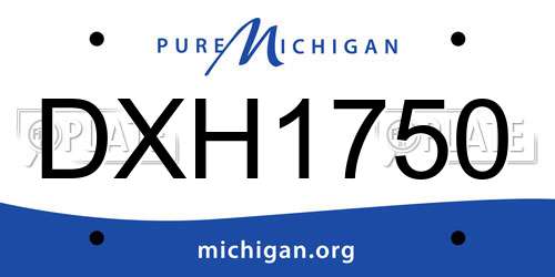 DXH1750 Michigan License Plate