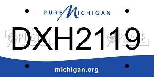 DXH2119 Michigan License Plate