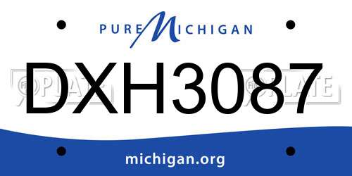DXH3087 Michigan License Plate