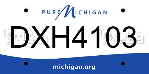 DXH4103 Michigan License Plate