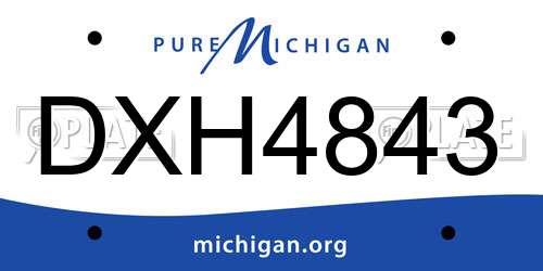 DXH4843 Michigan License Plate