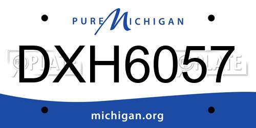 DXH6057 Michigan License Plate