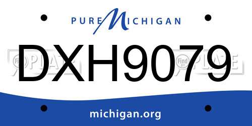 DXH9079 Michigan License Plate