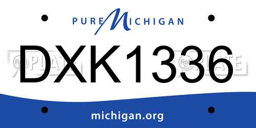 DXK1336 Michigan License Plate