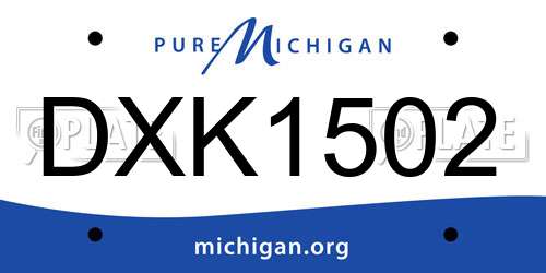 DXK1502 Michigan License Plate