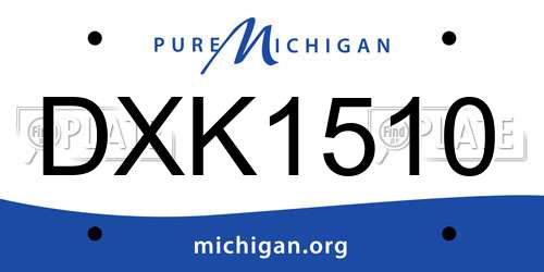 DXK1510 Michigan License Plate