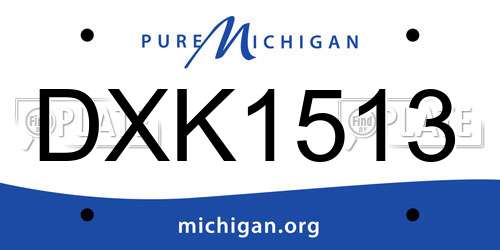 DXK1513 Michigan License Plate