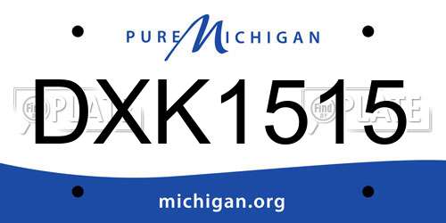 DXK1515 Michigan License Plate