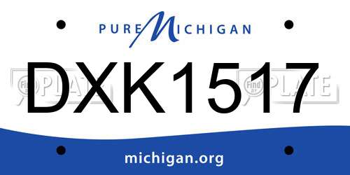 DXK1517 Michigan License Plate