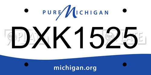 DXK1525 Michigan License Plate
