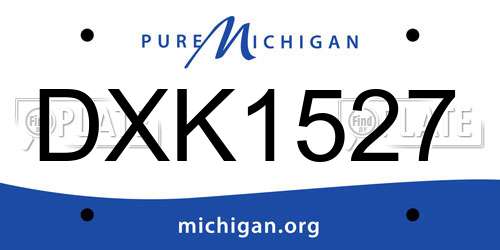 DXK1527 Michigan License Plate