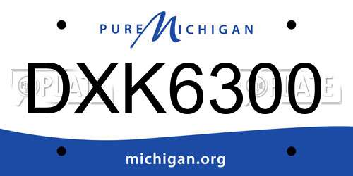 DXK6300 Michigan License Plate