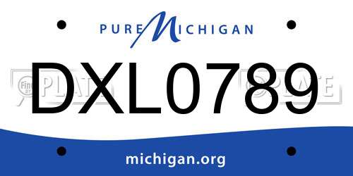 DXL0789 Michigan License Plate