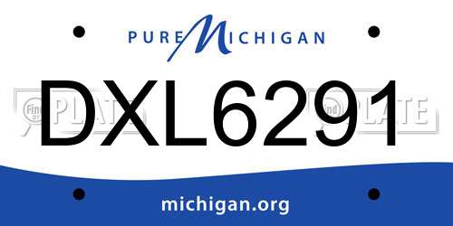 DXL6291 Michigan License Plate