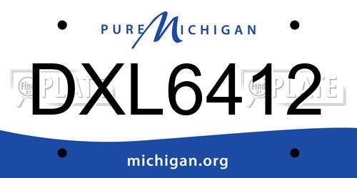 DXL6412 Michigan License Plate