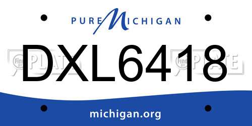 DXL6418 Michigan License Plate
