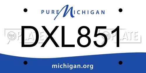 DXL851 Michigan License Plate