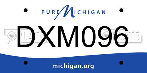 DXM096 Michigan License Plate