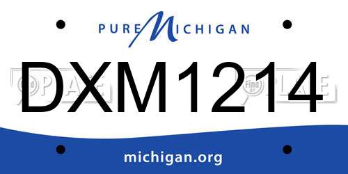 DXM1214 Michigan License Plate