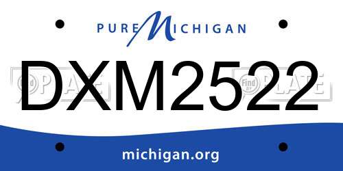 DXM2522 Michigan License Plate