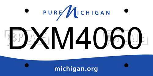 DXM4060 Michigan License Plate