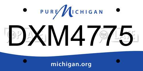 DXM4775 Michigan License Plate