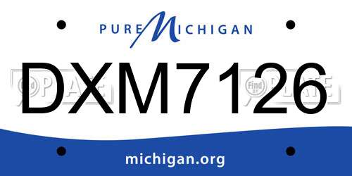 DXM7126 Michigan License Plate