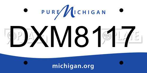 DXM8117 Michigan License Plate
